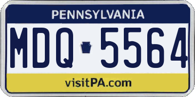 PA license plate MDQ5564