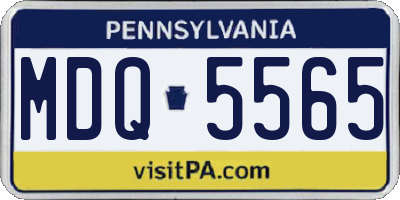 PA license plate MDQ5565
