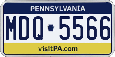 PA license plate MDQ5566
