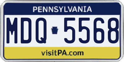 PA license plate MDQ5568