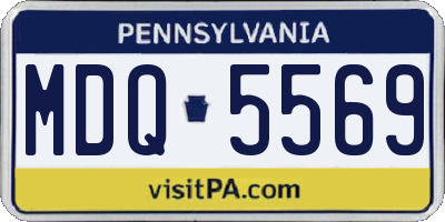 PA license plate MDQ5569