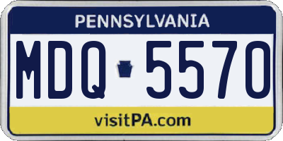 PA license plate MDQ5570