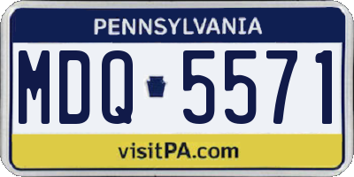 PA license plate MDQ5571