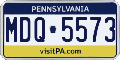 PA license plate MDQ5573