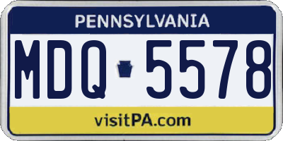 PA license plate MDQ5578