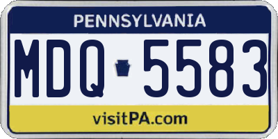 PA license plate MDQ5583