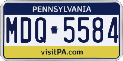 PA license plate MDQ5584
