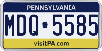 PA license plate MDQ5585