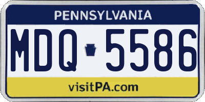PA license plate MDQ5586