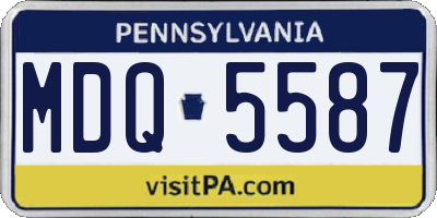 PA license plate MDQ5587