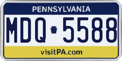 PA license plate MDQ5588