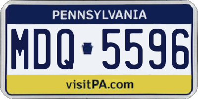 PA license plate MDQ5596