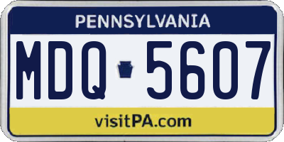 PA license plate MDQ5607