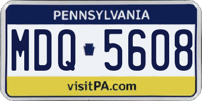 PA license plate MDQ5608