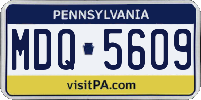 PA license plate MDQ5609