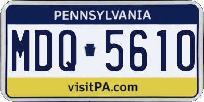 PA license plate MDQ5610