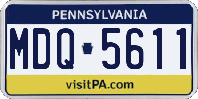 PA license plate MDQ5611
