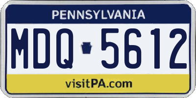 PA license plate MDQ5612