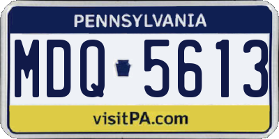 PA license plate MDQ5613