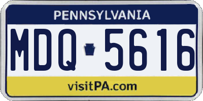 PA license plate MDQ5616