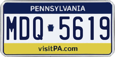 PA license plate MDQ5619