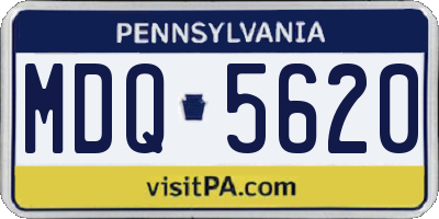 PA license plate MDQ5620