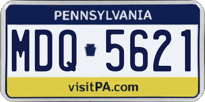 PA license plate MDQ5621