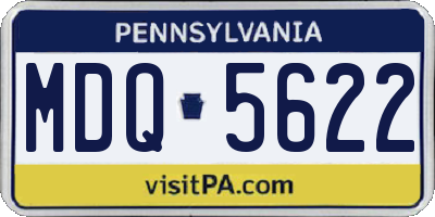 PA license plate MDQ5622