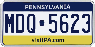 PA license plate MDQ5623
