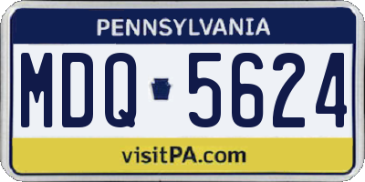 PA license plate MDQ5624