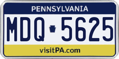 PA license plate MDQ5625
