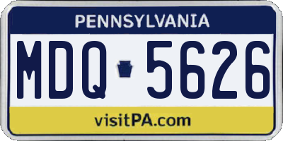PA license plate MDQ5626