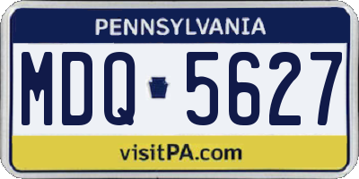 PA license plate MDQ5627