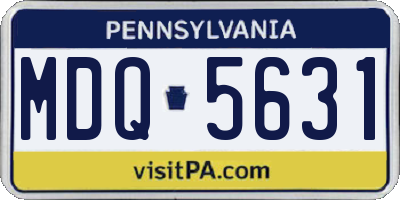 PA license plate MDQ5631