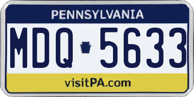 PA license plate MDQ5633