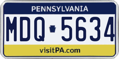 PA license plate MDQ5634