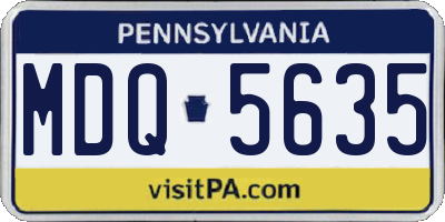 PA license plate MDQ5635