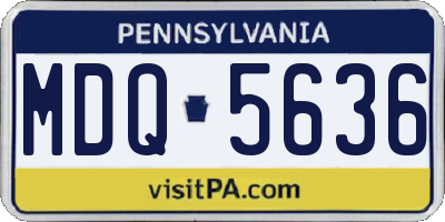 PA license plate MDQ5636