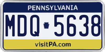 PA license plate MDQ5638