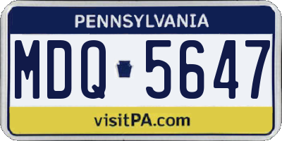 PA license plate MDQ5647