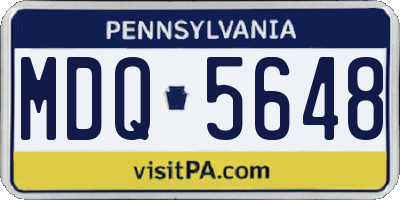 PA license plate MDQ5648