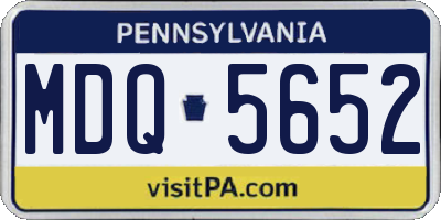 PA license plate MDQ5652
