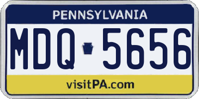 PA license plate MDQ5656