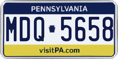 PA license plate MDQ5658