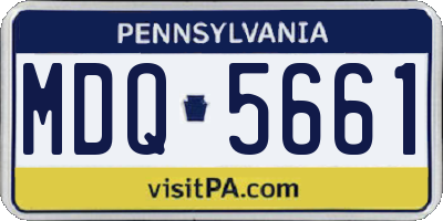 PA license plate MDQ5661