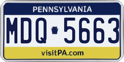 PA license plate MDQ5663