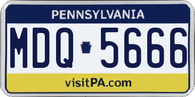 PA license plate MDQ5666