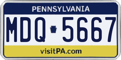 PA license plate MDQ5667