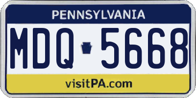 PA license plate MDQ5668
