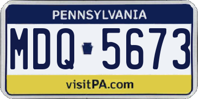 PA license plate MDQ5673